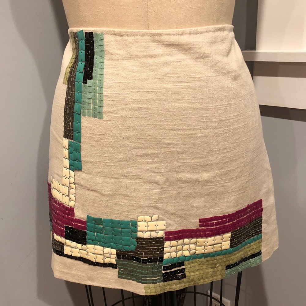 Nanette Lepore Colorful Embellished Skirt-size 8